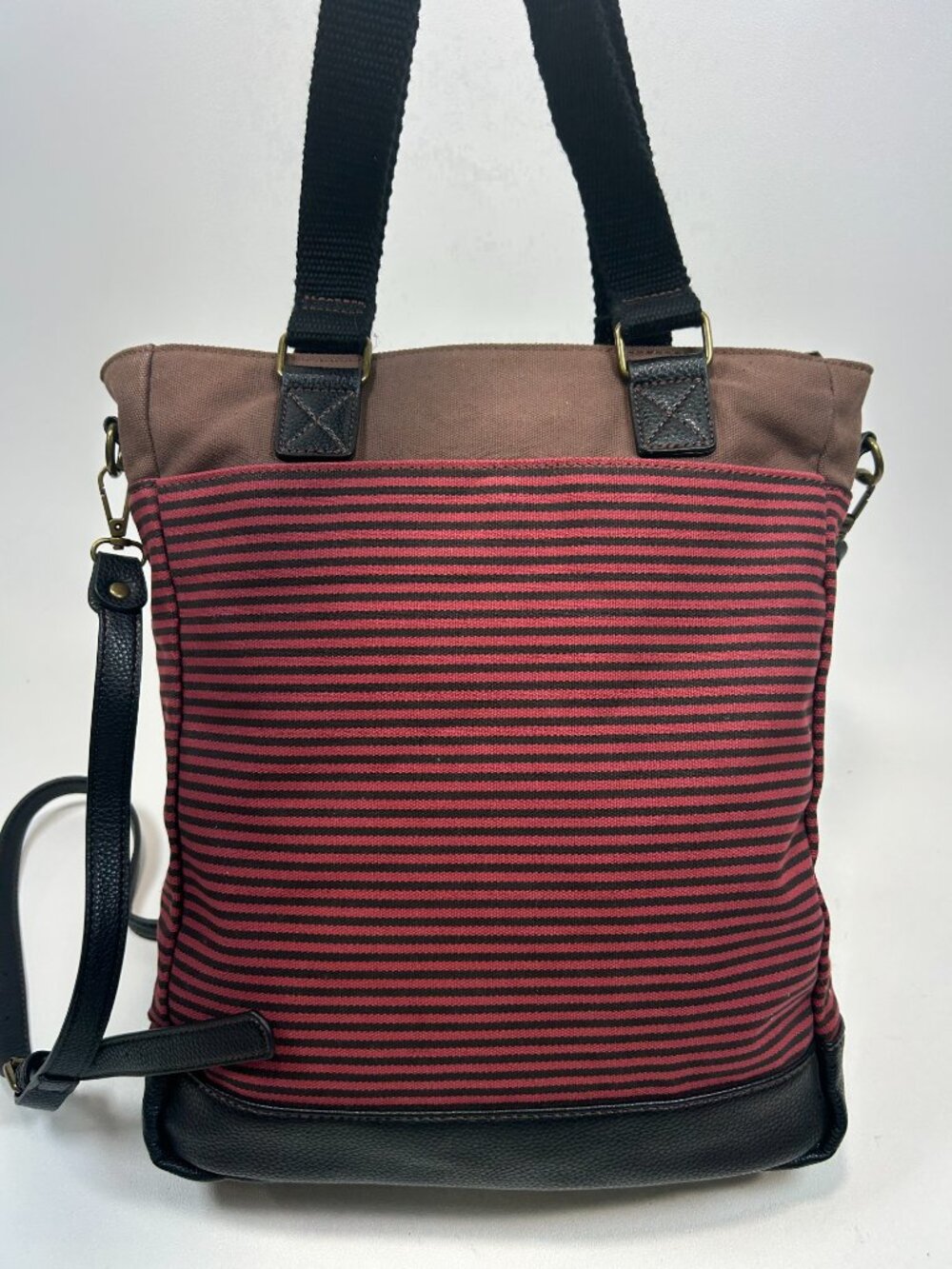 CHALA Cardinal Work Tote Faux Leather & Canvas Applique` Crossbody Shoulder Bag - Picture 2 of 14